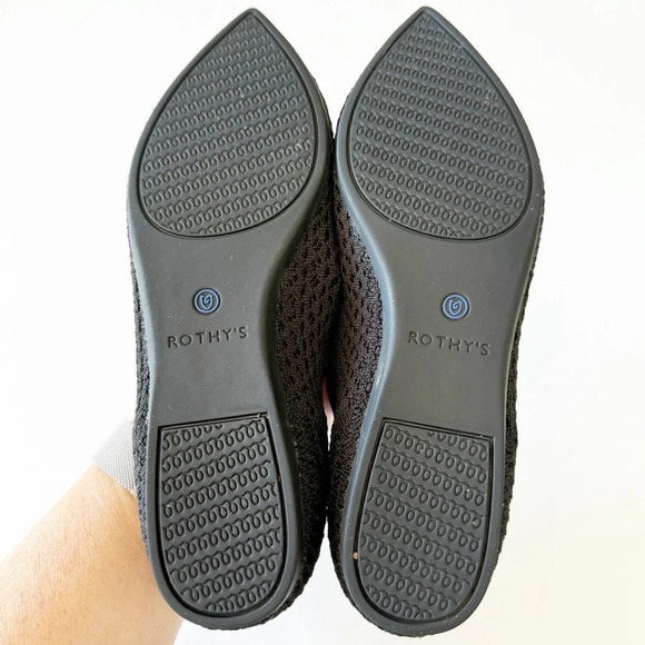 Rothy’s The Point Black Pointed Toe Loafers Women’s Size 7 Fly Knit Luxury Comfy - Picture 3 of 15